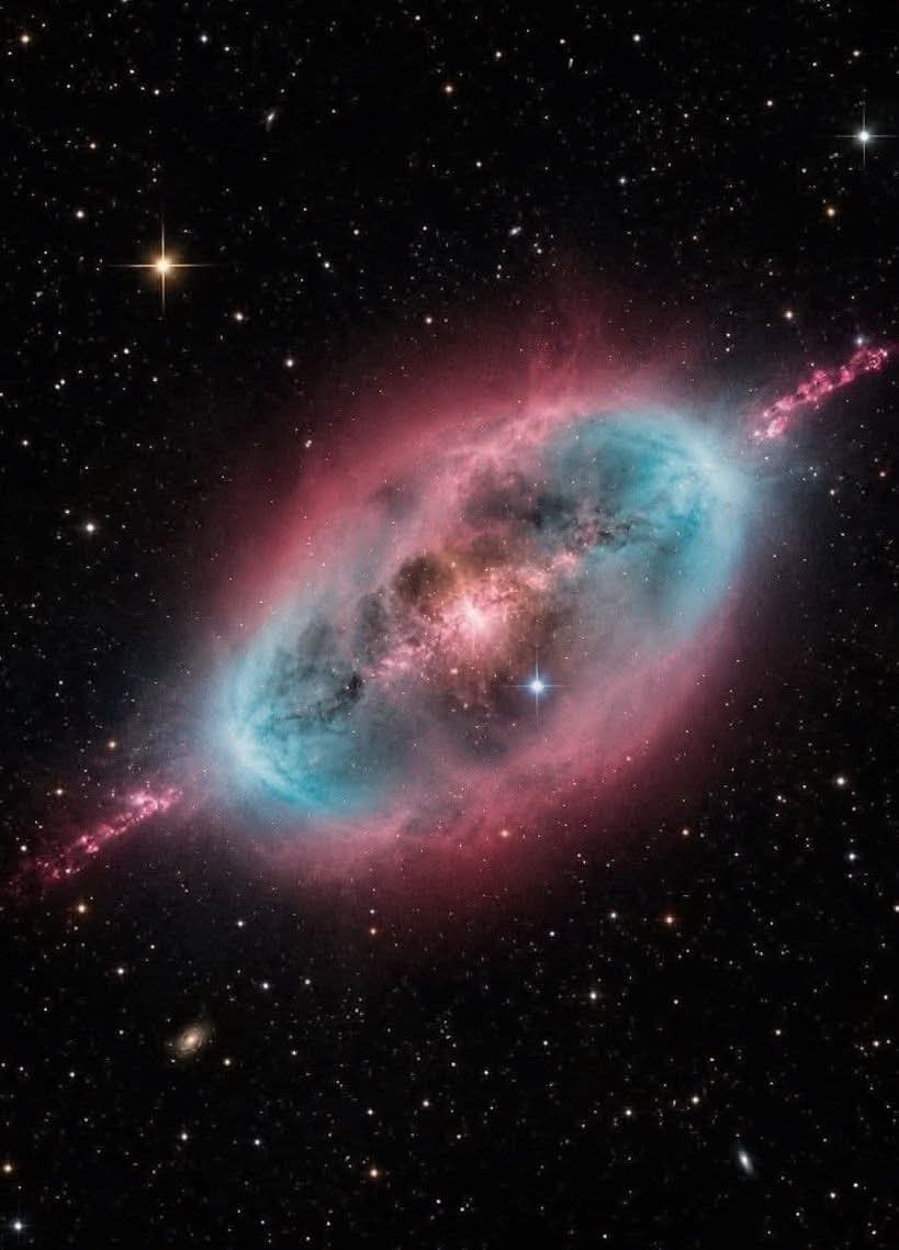 konstructivizm's tweet photo. The Robin's Egg Nebula: A Star’s Beautiful Farewell
Behold NGC 1360, famously known as the Robin's Egg Nebula — one of the most striking planetary nebulae in the southern sky.  This glowing cosmic jewel marks the final chapter in the life of a Sun-like star. As the star dies, it gently puffs off its outer layers of gas, creating a delicate, expanding shell that we see today as a luminous cloud. Located in the constellation Fornax, the nebula lies about 1,500 light-years from Earth and stretches roughly 3 light-years across — a perfect, oval-shaped masterpiece floating in https://t.co/GqJiMXCugh its heart sits an incredibly hot white dwarf star, blazing with intense ultraviolet radiation. This fierce energy ionizes the surrounding gas, making it glow in vivid shades of blue-green and soft pink, reminiscent of a delicate robin's egg.