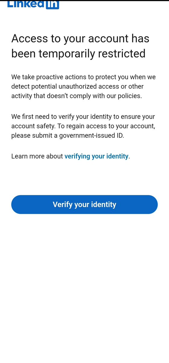 Level_A1's tweet photo. @LinkedInHelp Day 5 and still no response.

Both my original and new accounts remain restricted, affecting my professional work.

Please review my case and help resolve it. 
Please help this post reach the LinkedIn support team by reposting or engaging.

#LinkedInHelp #LinkedIn https://t.co/JzktTy58rB