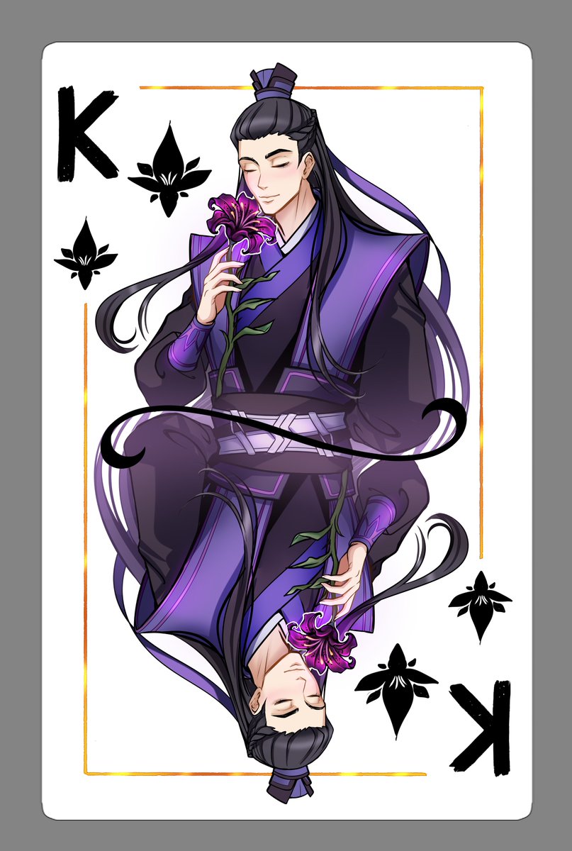 CyanchanMerch's tweet photo. He holds a purple lily in his hands. This is a reference to his beautiful wife.
#modaozushi #魔道祖師 #MDZS #JiangFengMian https://t.co/JtBgvhuo9C