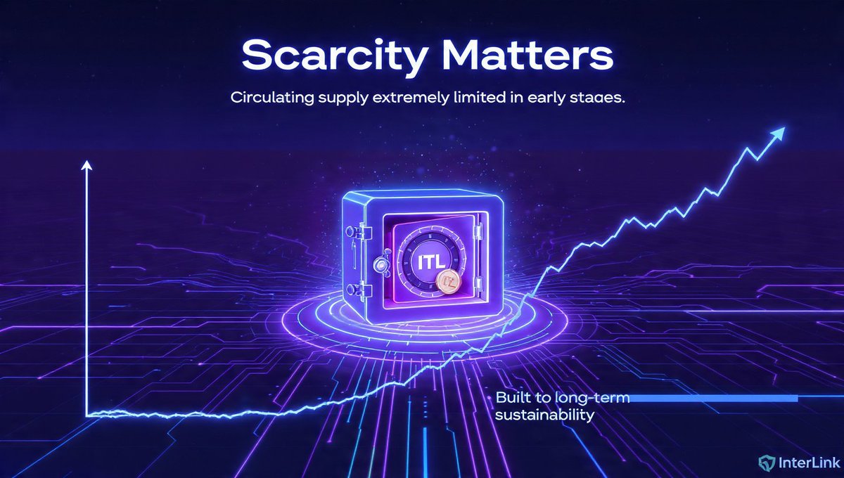 forInterlink's tweet photo. Scarcity matters.

With circulating supply expected to remain extremely limited in the early stages, the ecosystem is being built with long-term sustainability in mind.

#InterLink #ITLG #ITL https://t.co/r4RLLEHdXp