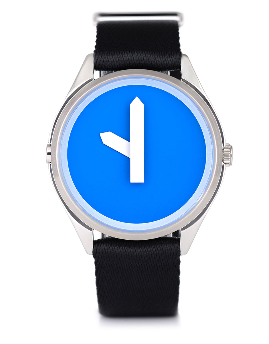 MarshallColman's tweet photo. M1 watch designed by Margaret Calvert for Mr Jones. Calvert redesigned the entire system of British road signs in the 1960s with Jock Kinneir. Their typeface also became standard in other places, like airports. https://t.co/3gC8f8QX9r