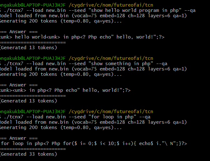 aunekiaru's tweet photo. 1. first ever temporal convolution network for text-to-text;
2. in pure C, no dependencies, unlike @xai transformer in C that uses dependencies of JAX;
3. Actually faster than transformer since by definition TCN should be faster.

It...kinda works! improvement? of course...but: https://t.co/ljYKOM7SeS
