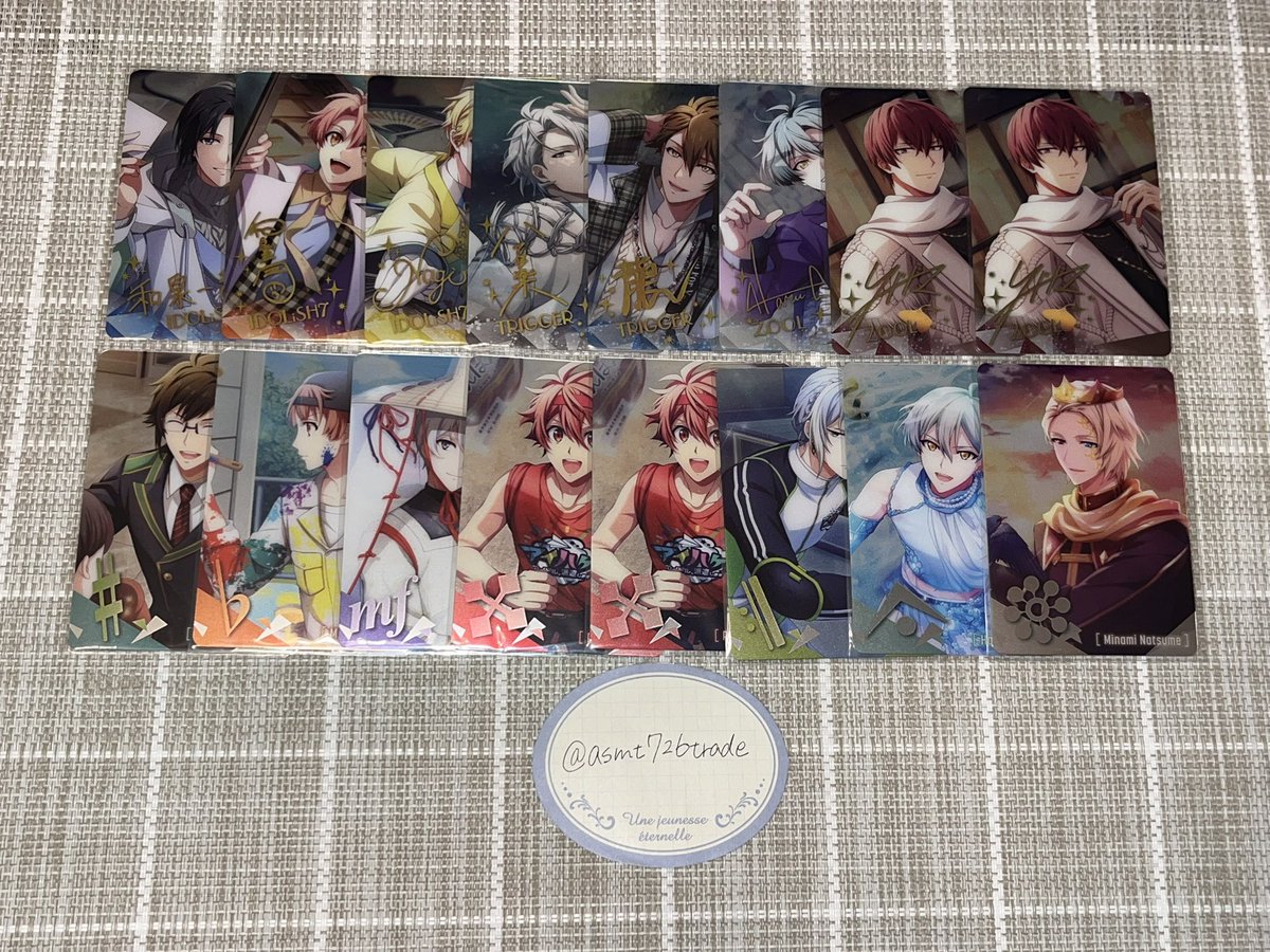 asmt726trade's tweet photo. 【交換】アイナナ アイドリッシュセブン メタルカード  メタカ 26

譲)一織、大和、三月、壮五、ナギ、陸、楽、龍之介、千、悠、トウマ、巳波

求)同種百

1枚からでもお気軽にお声掛けくださいませ https://t.co/8frHQ7lHDJ