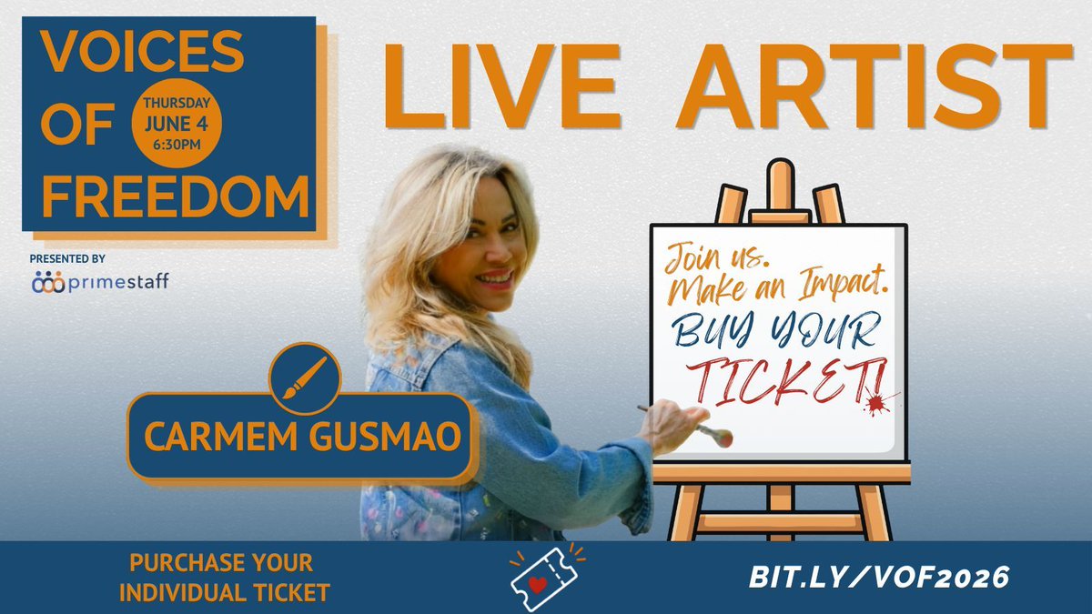 FreedomHouseDet's tweet photo. Experience live painting by Brazilian artist Carmem Gusmao at Voices of Freedom! Watch as she brings vibrant florals and bold, emotional abstracts to life on canvas throughout the evening.
🗓️ June 4 | 6:30 PM 📍 Kintsugi Village Detroit 🎟️ https://t.co/qfxJ6XLDDu https://t.co/oLYq769P2q