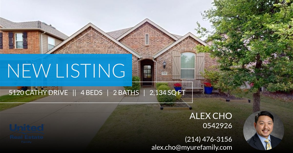 AlexChoRealtor's tweet photo. 📍 New Listing 📍  My new listing at 5120 Cathy Drive in Forney listed at $324,990! Reach out here or at (214) 476-3156 . Reach out here or at (214) 476-3156 for more information https://t.co/pnFP5IU5b1 https://t.co/zSBjJiEBCr