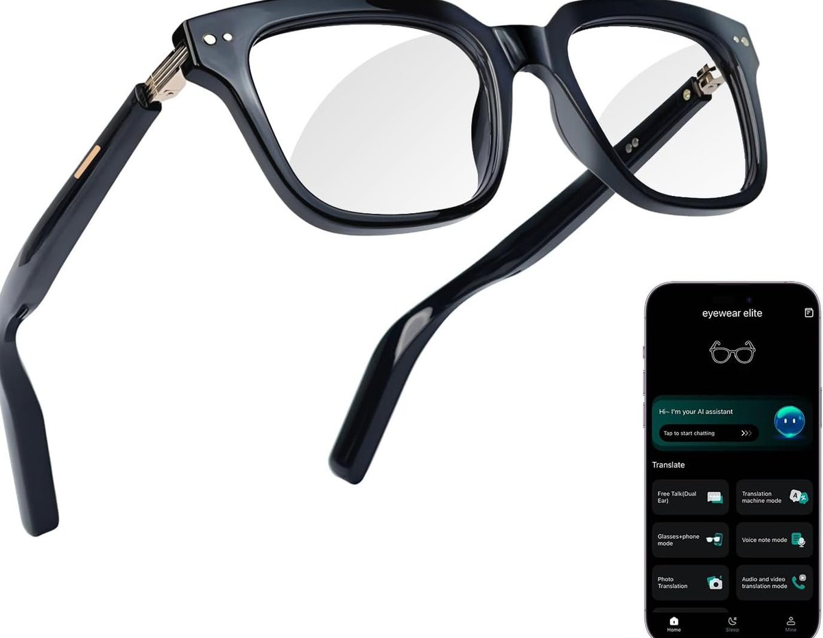 GeorgiaPCTECH's tweet photo. AI Smart Glasses for Men and Women with 164 Languages, Photochromic Lens, Al Assistant &amp; Meeting Summary, Music Playback, Hands-Free Calling, UV/Blue Light Protection Black $19.99

https://t.co/d7pD2xS4eV https://t.co/O2RneRdduE