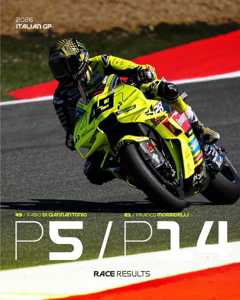 VR46RacingTeam's tweet photo. Great battles in this #ItalianGP 🇮🇹 

#MotoGP #PertaminaEnduroVR46RacingTeam https://t.co/wujQsxSPpE