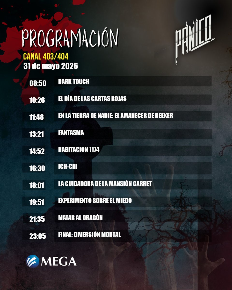 panicomx's tweet photo. 💥🍿 #Paniquers, no se pierdan nuestra programación, a partir de las 08:50 am. Las mejores películas de terror y suspenso las encuentras sólo en Pánico, canales 403/404. 🧟‍♀️😨

#TodosTusMiedosEstanAqui #Miedo #Terror #Suspenso #Panico https://t.co/RgRuQ4Snsi