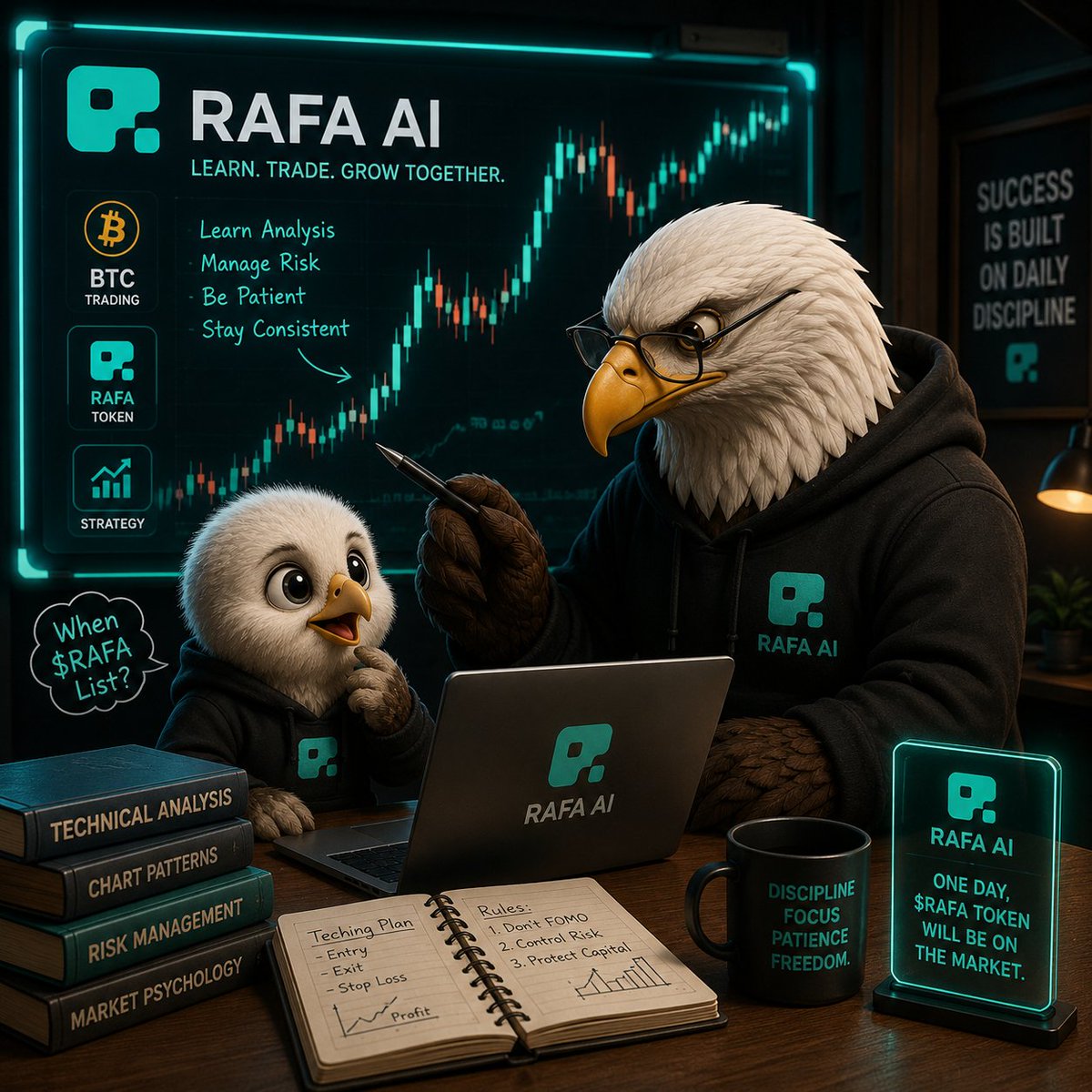 Redoy610's tweet photo. Still waiting for the day when $RAFA finally hits the market.
I've spent countless hours trading BTC and now I'm excited for the chance to trade the RAFA token as well.

Until then, I'll keep supporting, learning, and growing with the @RAFA_AI community
The anticipation is real🦅 https://t.co/ljwRyjB2e6