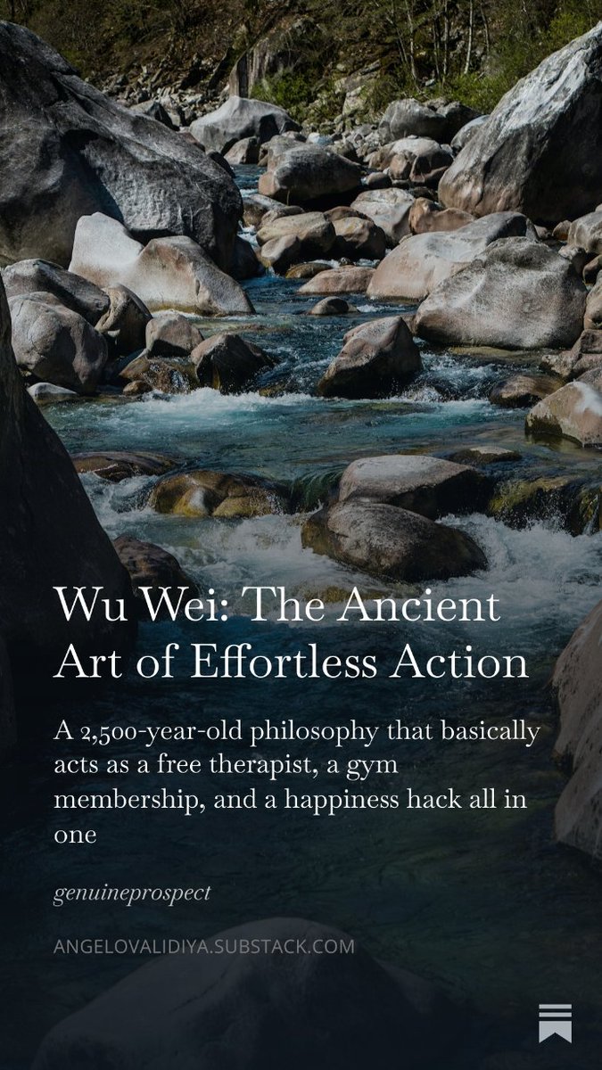 angelovalidiya's tweet photo. Discover the 2,500-year-old philosophy that basically acts as a free therapist, a gym membership, and a happiness hack all in one.
More at angelovalidiya substack com
#wuvei #flow #inthezone #alignment #balance https://t.co/4av6ANY8xn