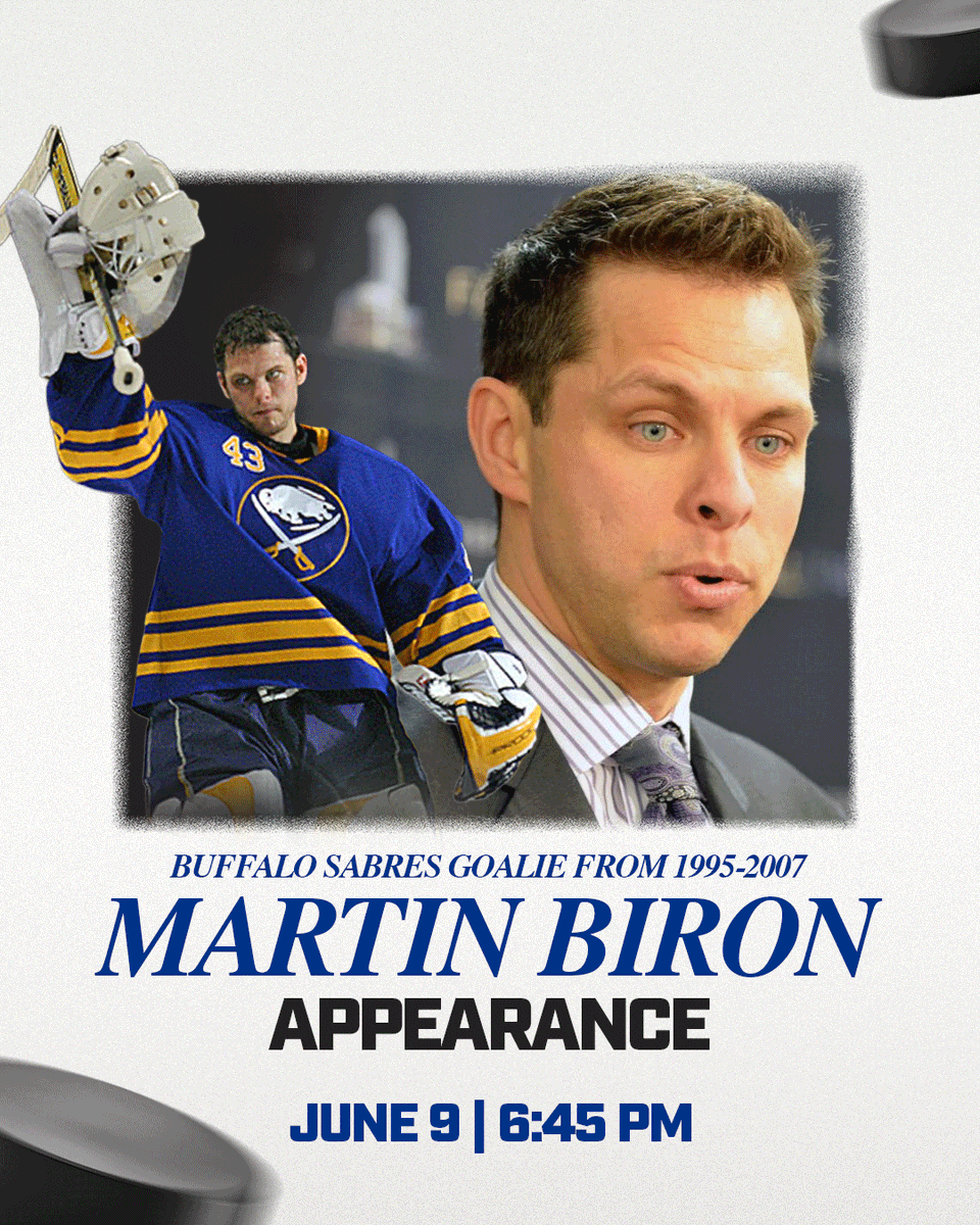 RocRedWings's tweet photo. 🏒 A Buffalo Sabres favorite is coming to Rochester 👀

Join us on June 9 as former Sabres goaltender Martin Biron makes a special appearance at ESL Ballpark.

🕠 Gates Open: 5:30 PM
⚾ First Pitch: 6:45 PM

Get Tickets - https://t.co/thT7T34Jnq https://t.co/TJCFhxS9hP