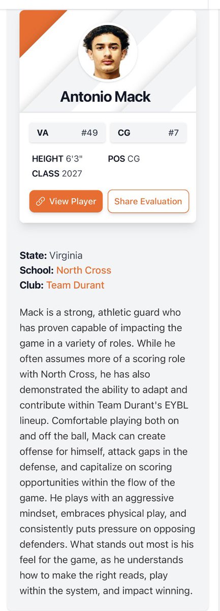 coachjamielNC's tweet photo. Great write up on 2027 @_AMack 

@Zack_Curran @keithoddo @WillReigel20 @coachclayman @ehill2inspire @CoachQVA https://t.co/YyGVnRngeC