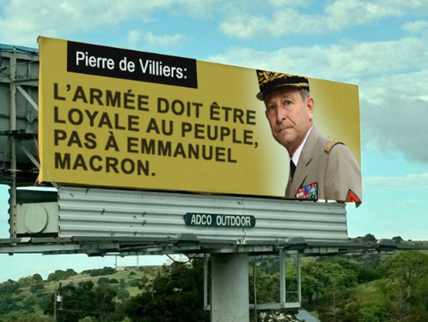 AdamGirard1990's tweet photo. Pierre de Villiers a raison : l’armée, en tant qu’institution de la République, doit sa loyauté au peuple et non à un individu. L’essence d’une démocratie est que les forces armées protègent les citoyens et les valeurs républicaines, pas les intérêts d’un dirigeant. https://t.co/spZ7gE9wRD