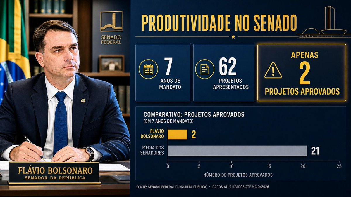 marcionas's tweet photo. Há mais de 7 anos no Senado, Flávio Bolsonaro apresentou apenas 62 propostas. Dessas, somente 2 foram aprovadas e nenhuma se transformou em lei. Entre os 54 senadores eleitos em 2019, ocupa apenas a 47ª posição nesse indicador de produtividade. E quer ser presidente. https://t.co/4gtDzPLirs