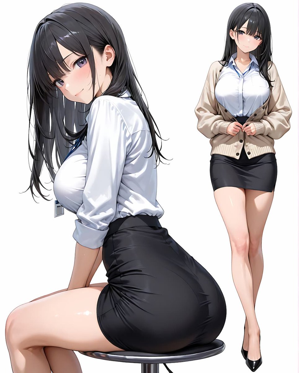 Sora_AI_Studio's tweet photo. 「こ、、こうですか？」
#OL #タイトスカート #SFW https://t.co/hNgt5gwVT0