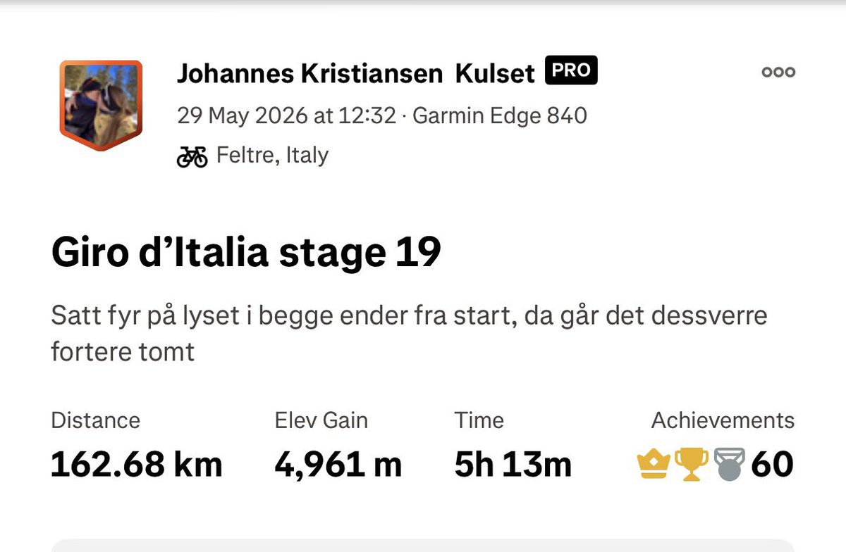 KulsetSelbu's tweet photo. Johannes Kulset 🇳🇴 #GirodItalia 🇮🇹 https://t.co/oAlJRNHeTd