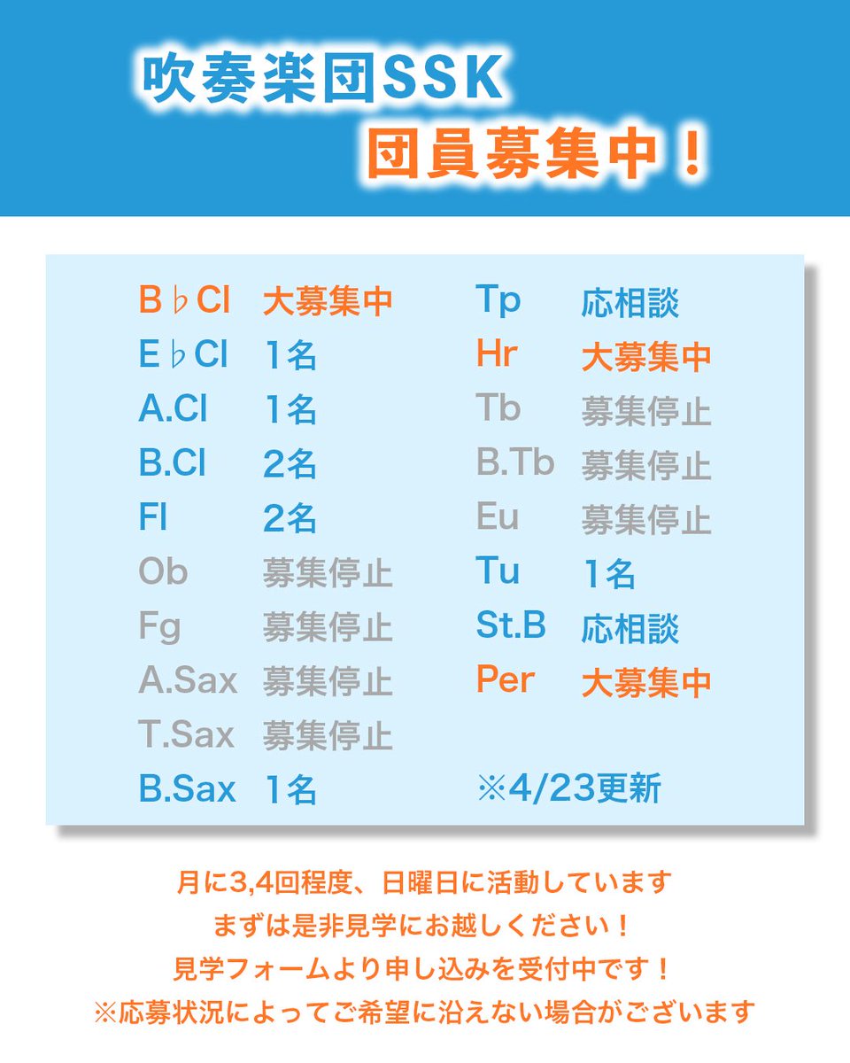 吹奏楽団 SSK tweet media