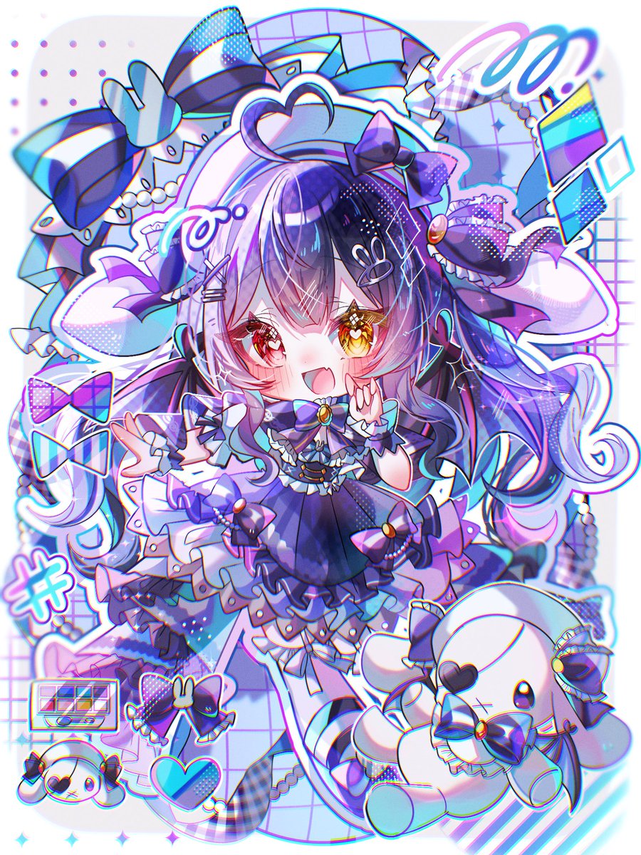 今月描いた絵を晒そう ❤️💙 描きかけのイラスト多めで完成品は少なく