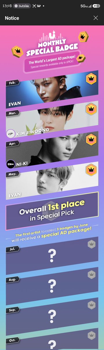 HeeseungUSA's tweet photo. [📢] IMPORTANT ANNOUNCEMENT: We're going for the UPICK June Special Pick! 

Alongside LSHVT, the USA fanbase will also actively pursue the June Special Pick! EVAN is the only one who has a chance to receive the Special Advertisement Package (3 badges), and we don't want to miss that opportunity to promote him and his music.

The Special Pick is different from the regular monthly picks. This time there will be four rounds. 

The winner for each round will earn ads in major domestic landmarks. And the winner of the final round will get an ad in NYC's Broadway! If we can win that for Evan, it'll help with promoting him globally!! 

We hope every single Heeseung fan will participate and try to collect and vote with as many jams as possible.

Let's fight hard and win all for EVAN/ Heeseung!! ❤️‍🔥

#EVAN #HEESEUNG 
#에반 #희승 #李羲承 #ヒスン