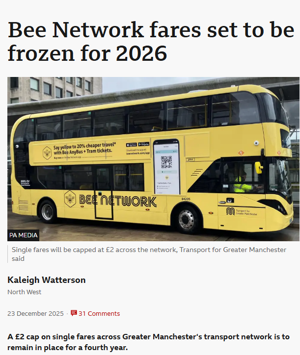 MannyRVP's tweet photo. @OWS1892 @Keir_Starmer Likely not, but what it does do is prevent massive price increases, as seen on publically owned Bee Network in manchester https://t.co/oAeitHGhj5