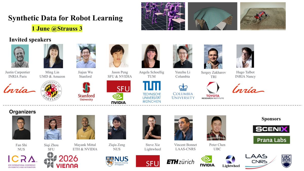 fanshi_robot's tweet photo. 𝐇𝐚𝐩𝐩𝐞𝐧𝐢𝐧𝐠 𝐭𝐨𝐦𝐨𝐫𝐫𝐨𝐰 𝐢𝐧 𝐒𝐭𝐫𝐚𝐮𝐬𝐬 𝟑! #ICRA2026 

Join us for an exciting program featuring invited talks and poster presentations showcasing state-of-the-art research on 𝐬𝐲𝐧𝐭𝐡𝐞𝐭𝐢𝐜 𝐝𝐚𝐭𝐚 𝐟𝐨𝐫 𝐫𝐨𝐛𝐨𝐭 𝐥𝐞𝐚𝐫𝐧𝐢𝐧𝐠! https://t.co/f9m7TcAata