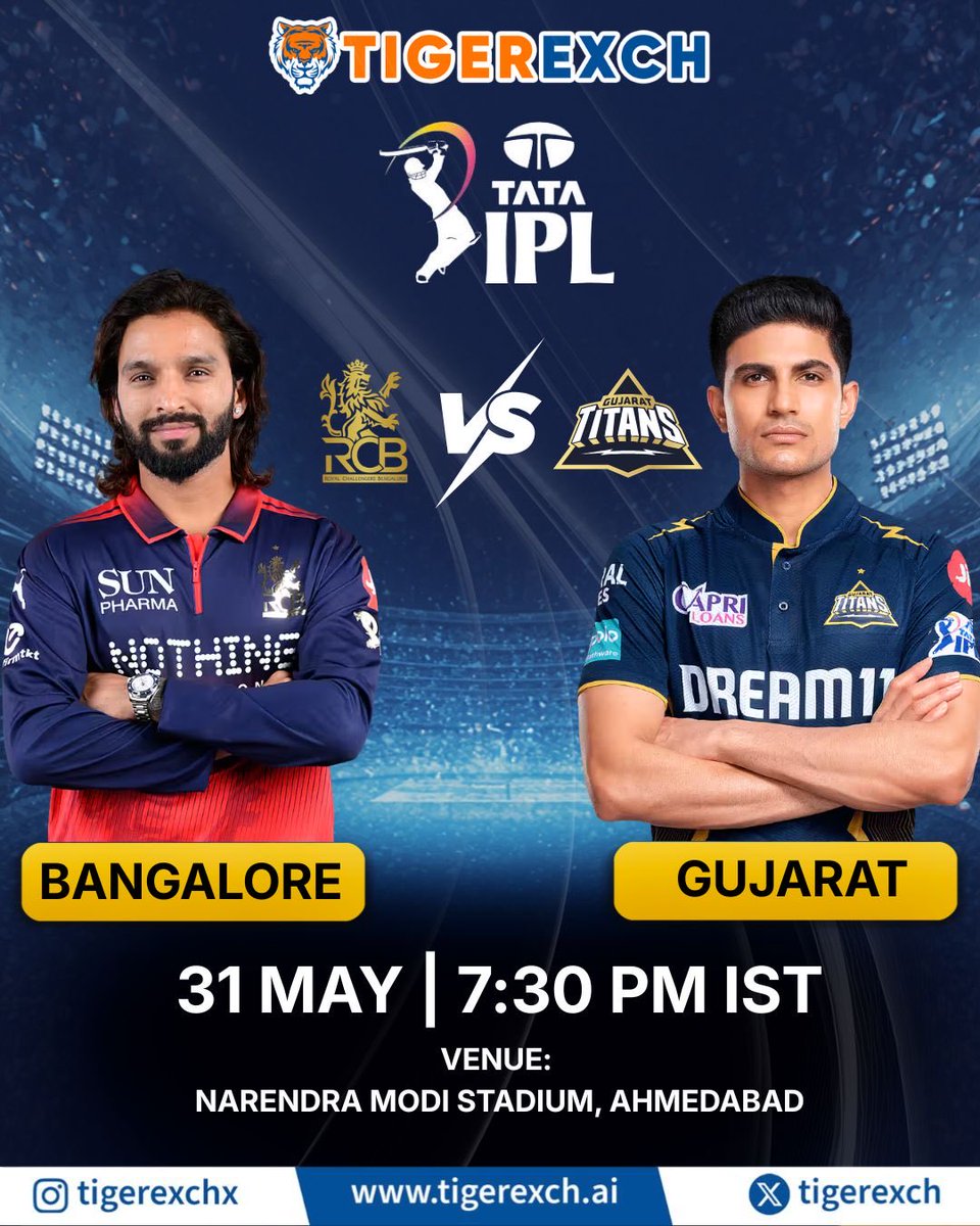 tigerexch's tweet photo. It’s the IPL FINALS TONIGHT 

RCB VS GT: 

Who’s gonna take the trophy home? 

MEGA GIVEAWAY: 

5000 chips (3 lucky winners only) 

Rules: 

1. Guess Shubman Gill’s score today. 
2. Follow us, retweet and tag 3 of your friends. 

Test your knowledge and play smart on : https://t.co/98vjpUQcfl

Match-Day Exclusive Offers:
✨10% Joining Bonus (Instant)
✨ 3% USDT Deposit Bonus
✨ 3% Weekly Lossback

Whatsapp for ID
https://t.co/ipLE9lSazb