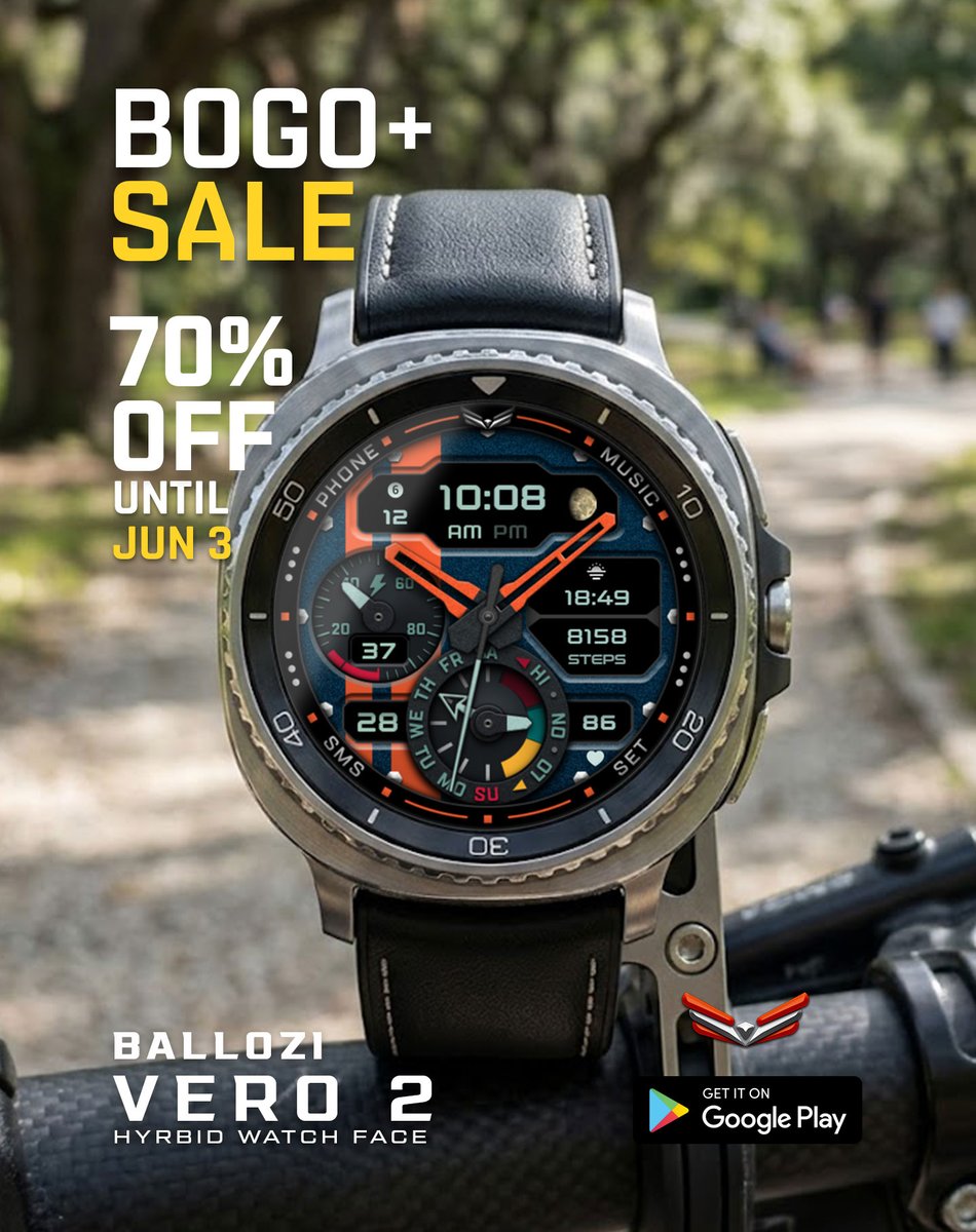 Ballozi_WF's tweet photo. Grab the 70% OFF on Ballozi VERO 2 and GET ONE FREE watch face!

Google Play Store link: https://t.co/B4gbBCfsgc

#WearOS #WearOSbyGoogle #watchface #watchfaces #WatchFaceDesign #WatchFaceOfTheDay #Smartwatch #WearableTech #Wearables https://t.co/vLclw1egnz