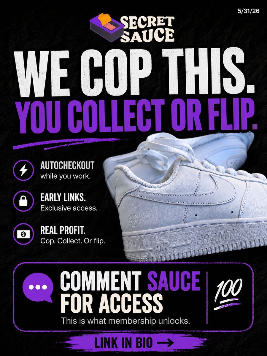 Secretsauce's tweet photo. FRGMTmini just teased an AF1 and dropped zero info. Release TBC.
When this has a date, you'll want to already be following.

Turn on post notifications so you don't miss the drop alert. https://t.co/IYqDZCJjTR