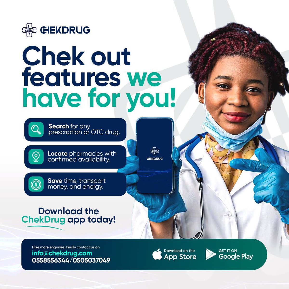 AbdulJa25070776's tweet photo. ChekDrug helps reduce the time spent searching for medications by connecting users to nearby pharmacies. #ChekDrug https://t.co/glxvm6O0y1