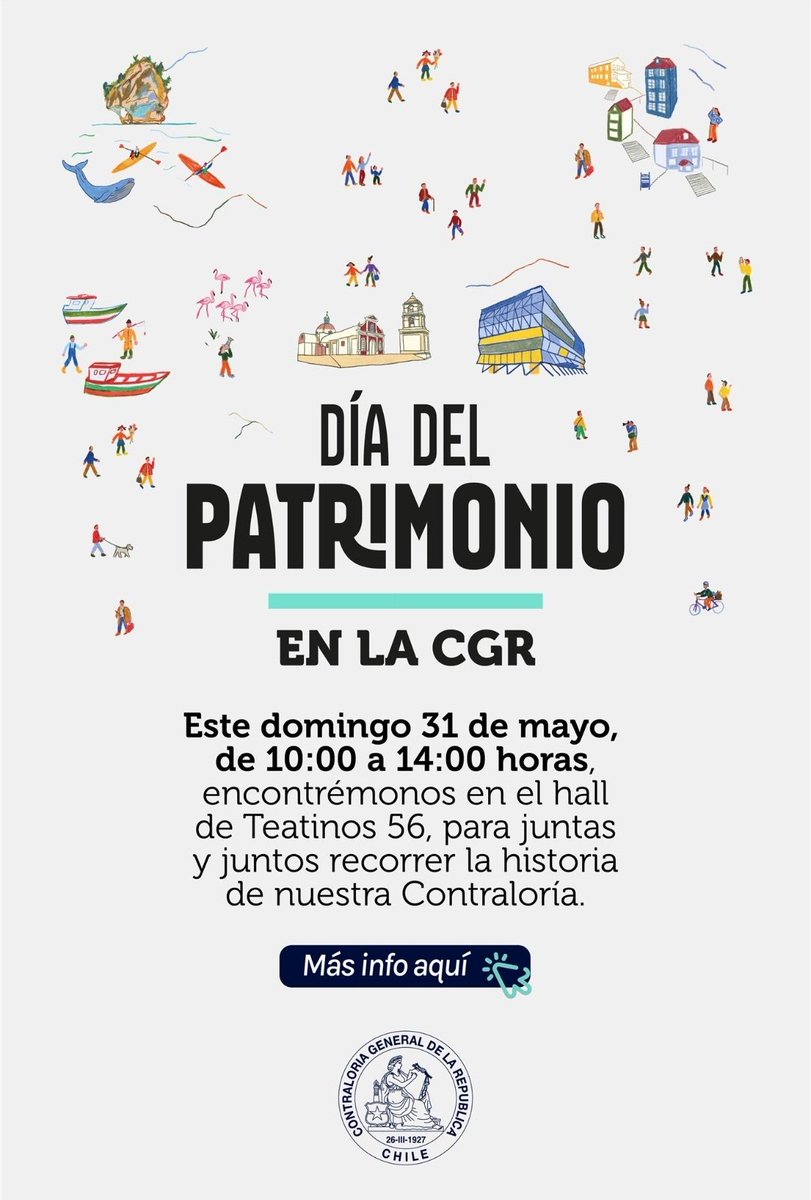 Contraloriacl's tweet photo. ¡ES HOY, ES HOY! 🥳 Ven a conocer la Contraloría, su historia y su labor camino a su Centenario.

Tenemos mucha alegría y sorpresas 👀

¡Te esperamos ! https://t.co/bQK3D31J3Z