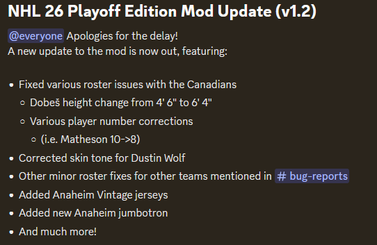 Nhl07PSP's tweet photo. NHL 26 Playoff Edition Mod Update (v1.2)!! Sites to get it:
https://t.co/vsQp8BB7jv
https://t.co/WehGNLl2nZ
https://t.co/RAzQ0CVKg7
https://t.co/tmWau7blGX
Remember to like and share if you want this to reach more people!!
#NHL07 #PSP #PPSSPP #PSVita #IceHockeyFans https://t.co/gjwnLLiAAE