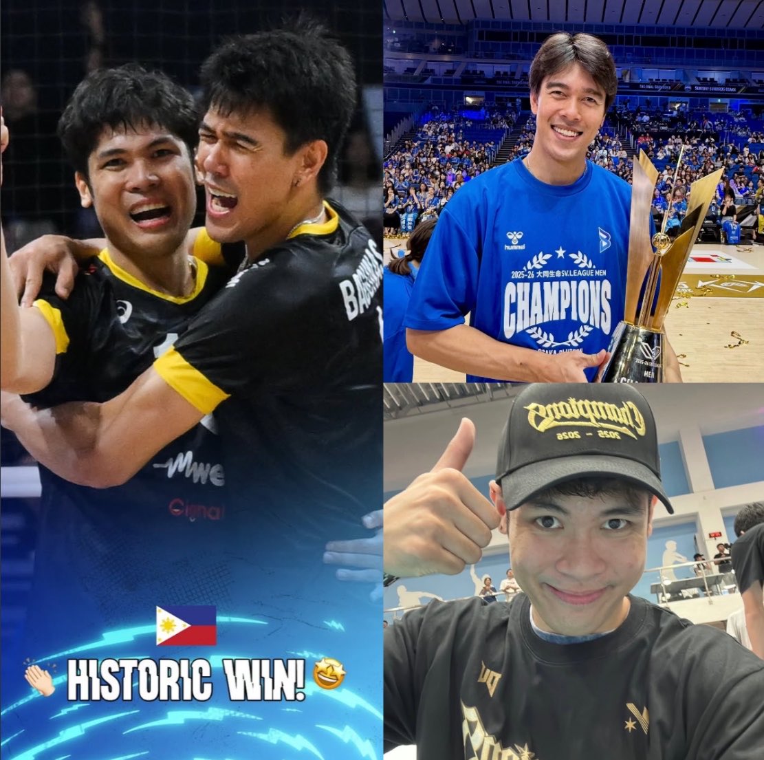 keifornal's tweet photo. ✅BRYAN BAGUNAS - 🇯🇵SV.LEAGUE 
✅MARCK ESPEJO - 🇹🇼TPVL

Champions of their respective leagues for the 2025/26 season! 🏆

OUR VOLLEYBALL KINGS!!! 🙌🤩🇵🇭 https://t.co/g1UQ13AIbc