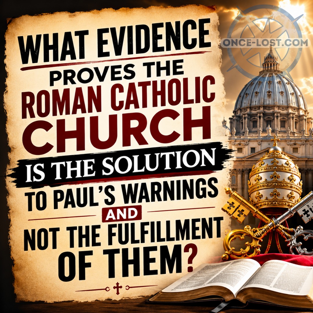 OnceLost's tweet photo. Paul warned that after the apostles departed, men would arise from among the leadership speaking perverse things to draw disciples after themselves (Acts 20:29-30). He warned about traditions of men, doctrines of demons, and even another gospel.

So the question is not, "Does Rome claim authority?" The question is, "How do we know Rome is exempt from those warnings?"

When I see a system that elevates tradition alongside Scripture, claims infallible authority, inserts mediators beyond Christ, and anathematizes the doctrine of justification by faith apart from works, I think that is exactly the question every Catholic should be asking.

What evidence proves Rome is the solution to Paul's warnings and not the fulfillment of them?