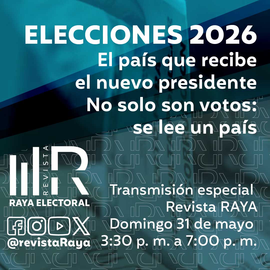 revistaRAYA's tweet photo. 🗳️ELECCIONES 2026

El país que recibe el nuevo presidente

No solo son votos: se lee un país

Transmisión especial Revista RAYA
🗓️Domingo 31 de mayo desde las 3:30 p. m. por nuestro canal de Youtube y todas las redes sociales