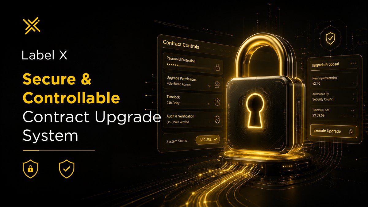 labelxofficial's tweet photo. Label X employs a proxy contract model and a multi-signature governance mechanism.All contract upgrade proposals must be approved by a community vote before they can be implemented.The upgrade process is transparent and traceable,while retaining the ability to roll back contracts https://t.co/VIGW3cnJLG