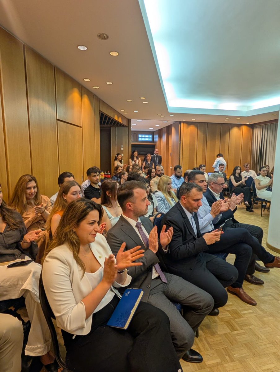 GreeceInEU's tweet photo. 📷PermRep of 🇬🇷 to the 🇪🇺Amb. @vrailas  delivered opening remarks at the event: “The Role of the #Youth in Tackling Modern Challenges in a Rapidly Changing Europe - #GenZ, #Entrepreneurship, and European #Integration”.
➡️https://t.co/SGgL0pMK4q https://t.co/vSZSQP0hfS