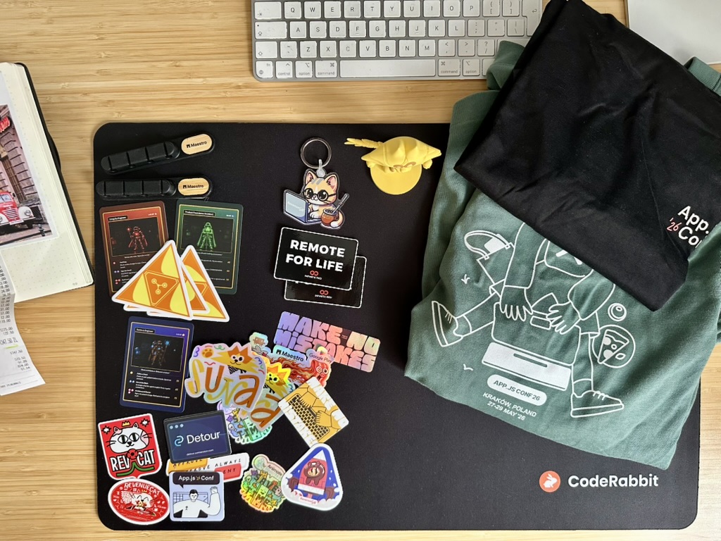 flexbox_'s tweet photo. if you sit at a desk, and don't have one come next year at @appjsconf you will get back home with cool swag like this

shout out @maestro_dey for building something that actually solves a problem instead of adding more junk

retweet the first tweet if your cables are chaos rn 👇 https://t.co/JRQKAYJs0E