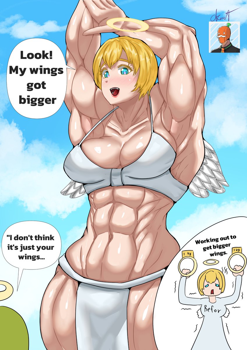 okarotkun's tweet photo. An angel who wants bigger wings, so she works out.

#musclemommy
#muscle https://t.co/x9wF9w5NQE