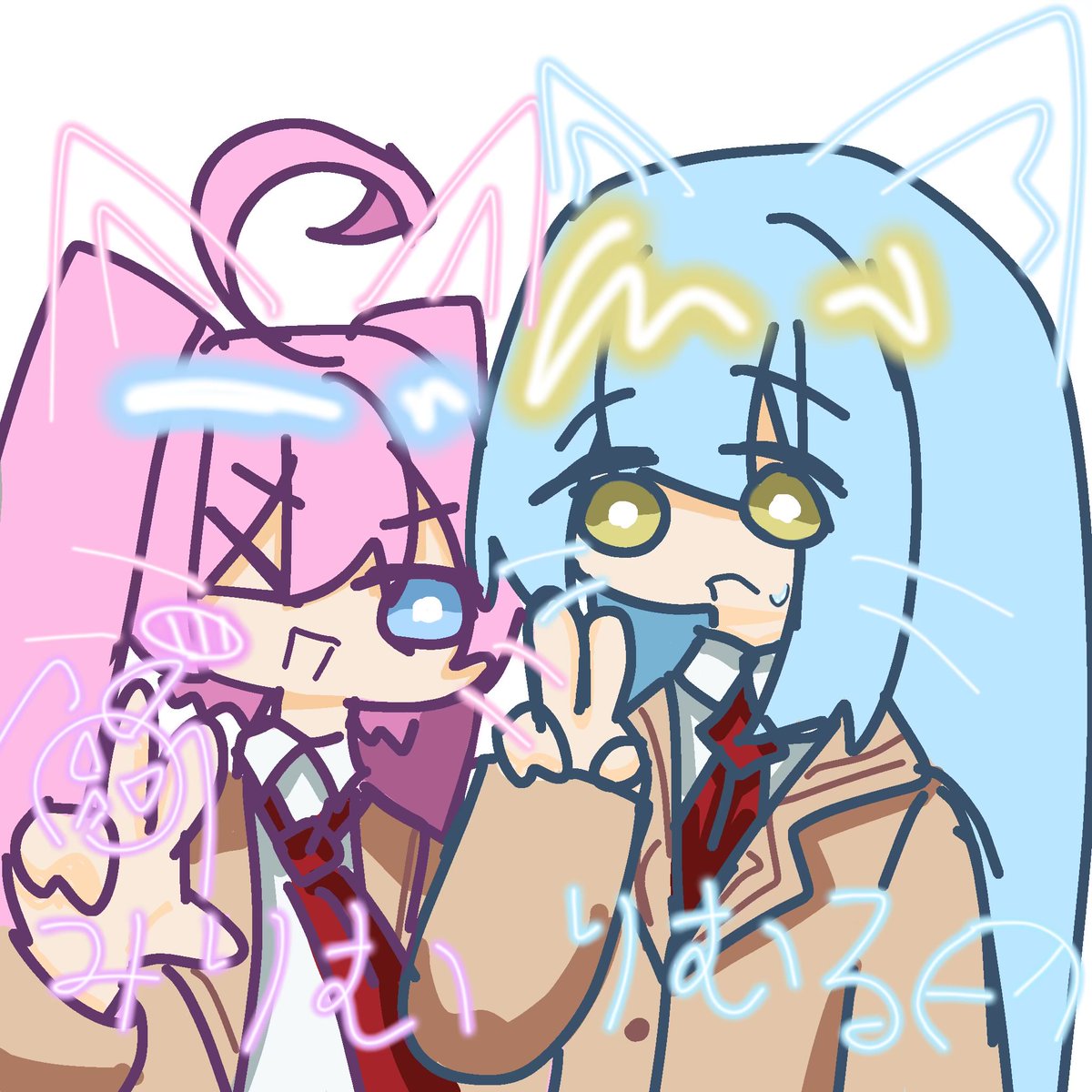 今月描いた絵を晒そう 厳選した4枚たち！お気に入り🫶