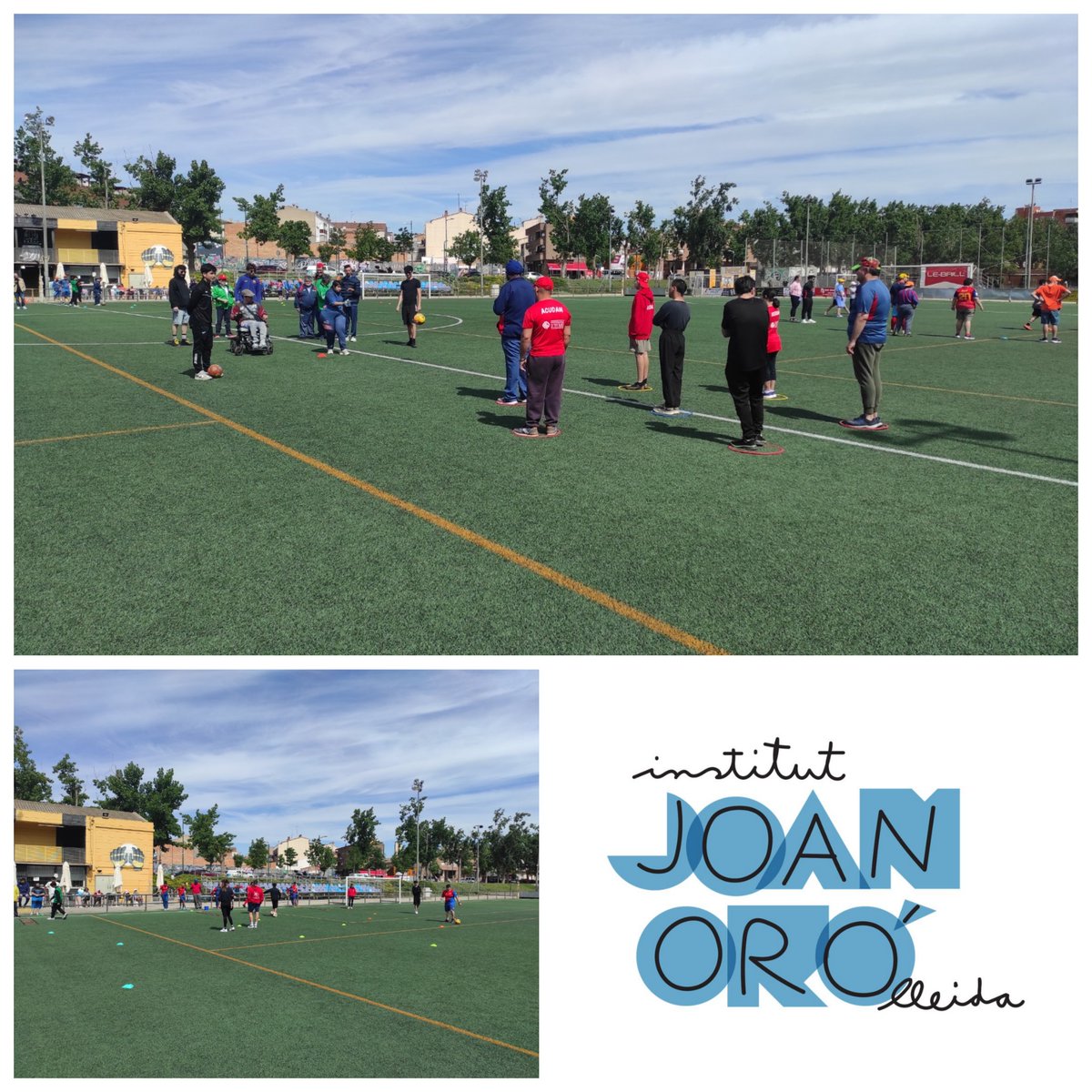 INSJoanOro's tweet photo. Dijous 14 de maig, els alumnes d'EREE de Futbol van col.laborar amb una jornada de Futbol inclusiu ⚽️ organitzada per l'entitat Ilersis i amb col.laboracio del CF Pardinyes.
@CF_Pardinyes
#amistat #𝙖𝙨𝙩í𝙢𝙖𝙩 🫂 https://t.co/XfdYlFYVRg