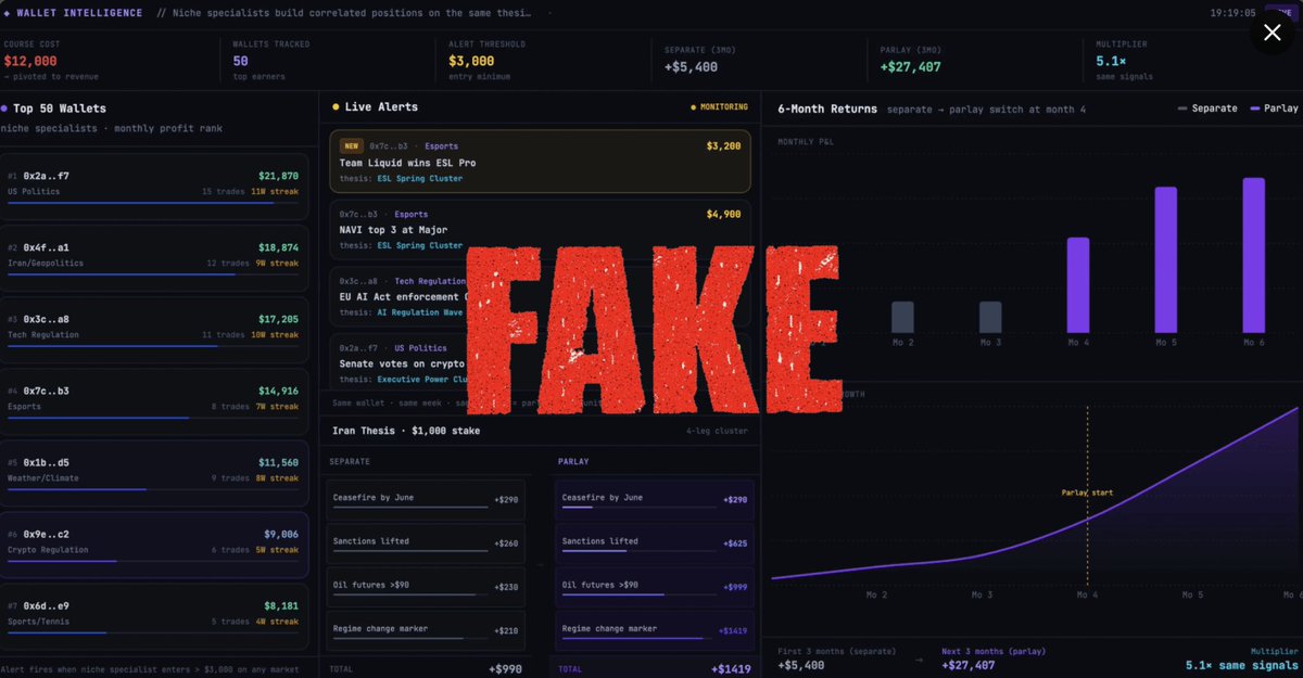 DextersSolab's tweet photo. Let me tell you what actually happens when you build a Polymarket bot.

Not the version CT sells you.
The real version.

Because someone has to say this out loud.

Every few days a new account appears with the same post.

Regular guy.
Tough month.
Opened Claude at midnight.

Typed a prompt.
Woke up to $80,000 profit.
Now selling the method.

The comment section goes crazy.

Thousands of saves and everyone asking for the prompt.

And somewhere a beginner deposits real money trying to replicate it.

That beginner is the product.
The bot story was just the packaging.

Here is what i actually deal with building on Polymarket:

Colocated competition running servers in Ireland with sub-millisecond execution paths.

100-300 parallel websocket connections filtering stale ticks in real time.

Pre-staged HMAC signatures built before windows open so zero serialization happens on the hot path.

Ghost fill reconciliation loops running every 30 seconds to catch silent failures.

Regime filters separating weekday flow from weekend behavior because the same strategy prints one day and bleeds the next.

This is months of engineering work that breaks constantly and requires daily monitoring to stay profitable.

APIs update and bots stop working overnight.

Polymarket pushes V2 and everything built on V1 logic needs rebuilding.

Edge cases you never modeled in testing show up in live markets and erase weeks of gains in one session.

And when everything works correctly - margins are still thin.

1-3% per trade sounds incredible until you account for infrastructure costs, fees and the inevitable losing streaks that hit every strategy eventually.

The fantasy is passive income on autopilot.

The reality is a technical engineering project that demands constant attention.

Real edge exists here.
I am building toward it every single day.

But no prompt has ever created it, not once.

Stop reading bs guides and absorb real alpha.

There are not so many honest creators left unfortunately.

WAGMI.