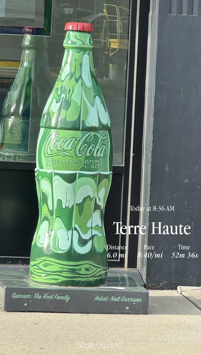 bhc3's tweet photo. Easy Sunday morning. You know the iconic Coke bottle shape? Decades ago Coca Cola ran a national contest for a bottle design. The winning contoured bottle shape came out of Terre Haute. https://t.co/6GQbxZfqD4