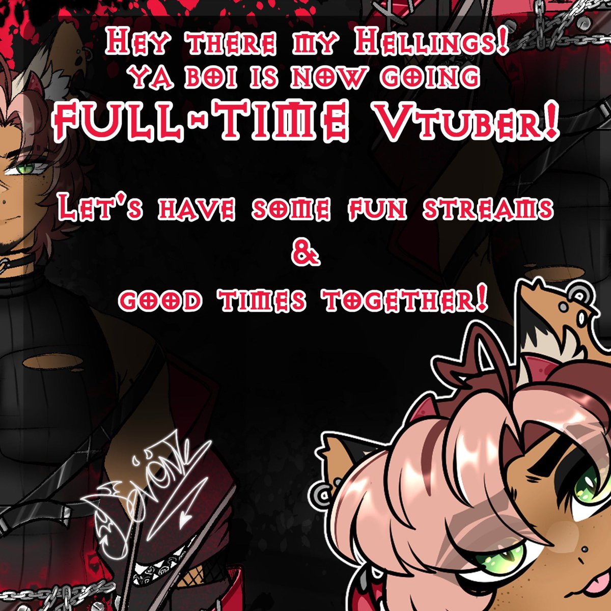 DevonteEros's tweet photo. 🔪🩸Announcement 🩸🔪 
I am going full time with Vtubing!
It’s been a while and I was sort of testing the waters with everything after coming back on a new brand/account. But I think I’m ready to take things more seriously! 
Here’s some things to note for months to come ➡️ https://t.co/2yLW3G6TVj