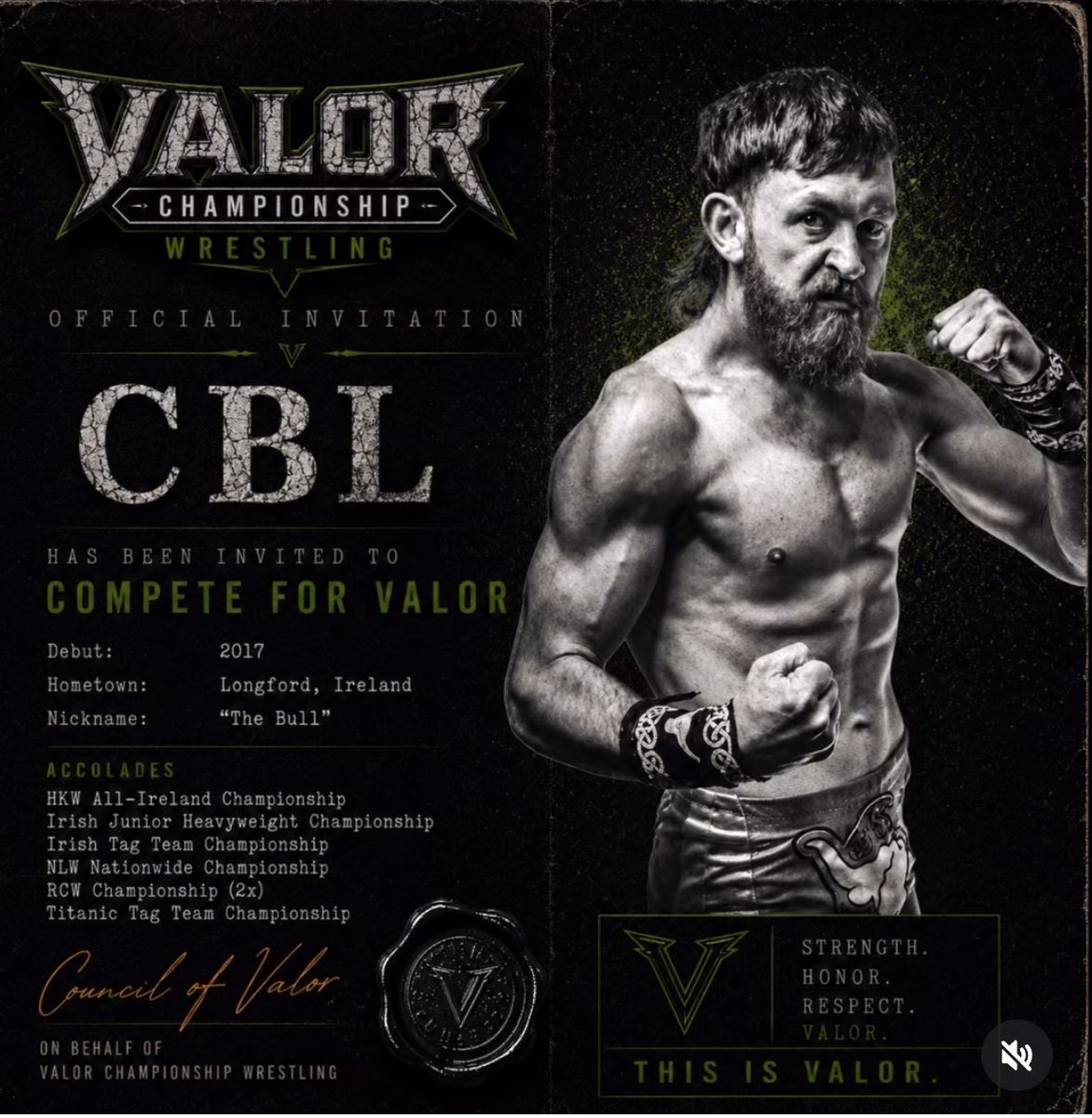 IRISHWRESTLING8's tweet photo. CBL has been invited to compete for Valor. https://t.co/RChDuOZlyM