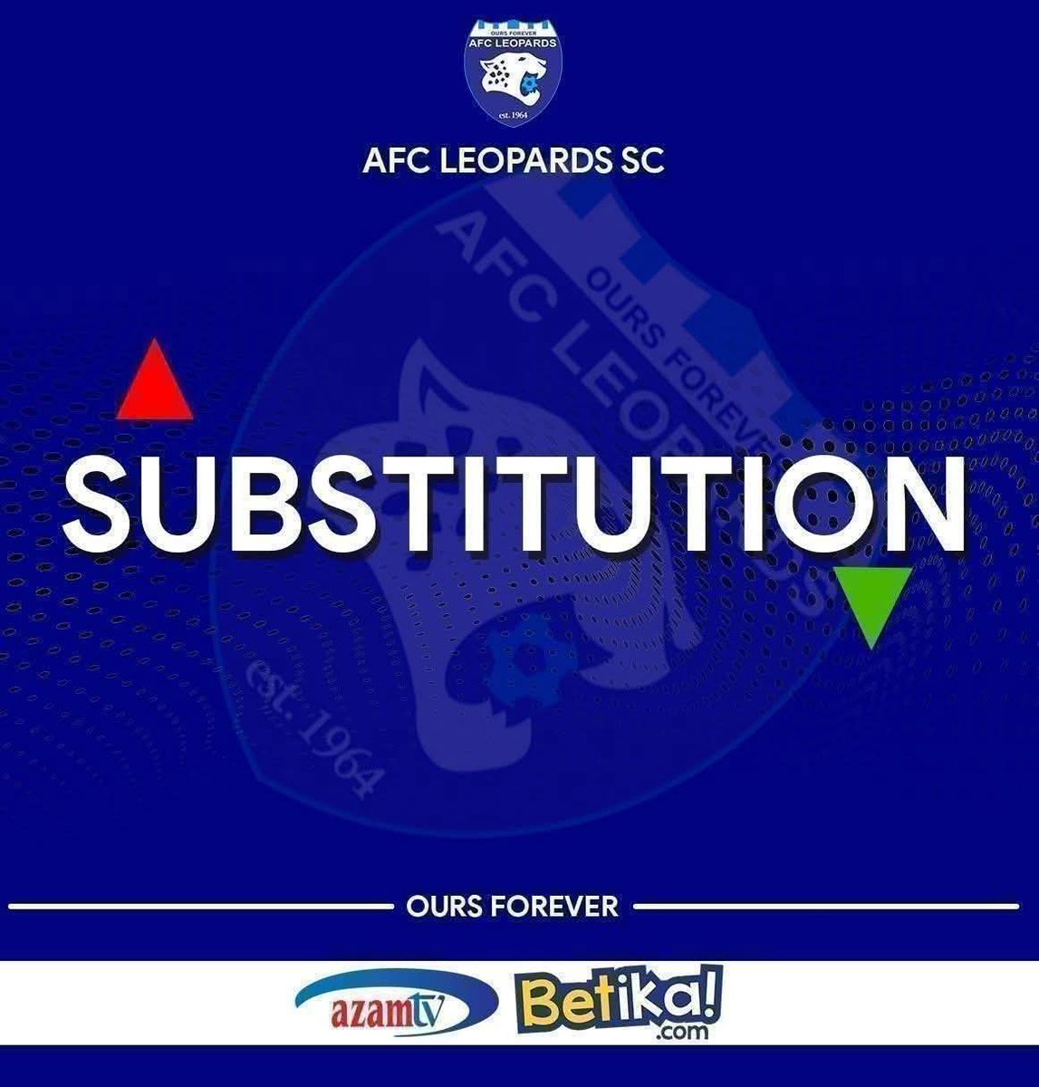 AFCLeopards's tweet photo. 83'

𝐒𝐔𝐁𝐒𝐓𝐈𝐓𝐔𝐓𝐈𝐎𝐍 

Debut day for Jamal Obeid 
He replaces Beja Hassan 

#𝐋𝐞𝐨𝐩𝐚𝐫𝐝𝐬𝐕𝐬𝐁𝐢𝐝𝐜𝐨 | #𝐓𝐰𝐞𝐧𝐝𝐞𝐆𝐚𝐦𝐞 

𝐀𝐅𝐂 𝐋𝐞𝐨𝐩𝐚𝐫𝐝𝐬 1️⃣ 𝐁𝐢𝐝𝐜𝐨 𝐔𝐧𝐢𝐭𝐞𝐝 1️⃣

⚽️ Victor Otieno 

#𝐈𝐧𝐠𝐰𝐞𝐍𝐚𝐁𝐞𝐭𝐢𝐤𝐚 | #𝐎𝐮𝐫𝐬𝐅𝐨𝐫𝐞𝐯𝐞𝐫 https://t.co/WLgIRoi4L8