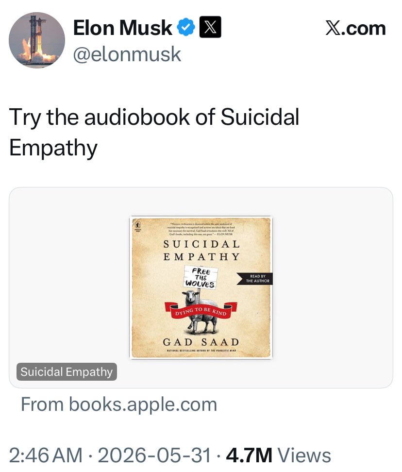 GadSaad's tweet photo. Listen to Elon! https://t.co/i1xBgtT8R5