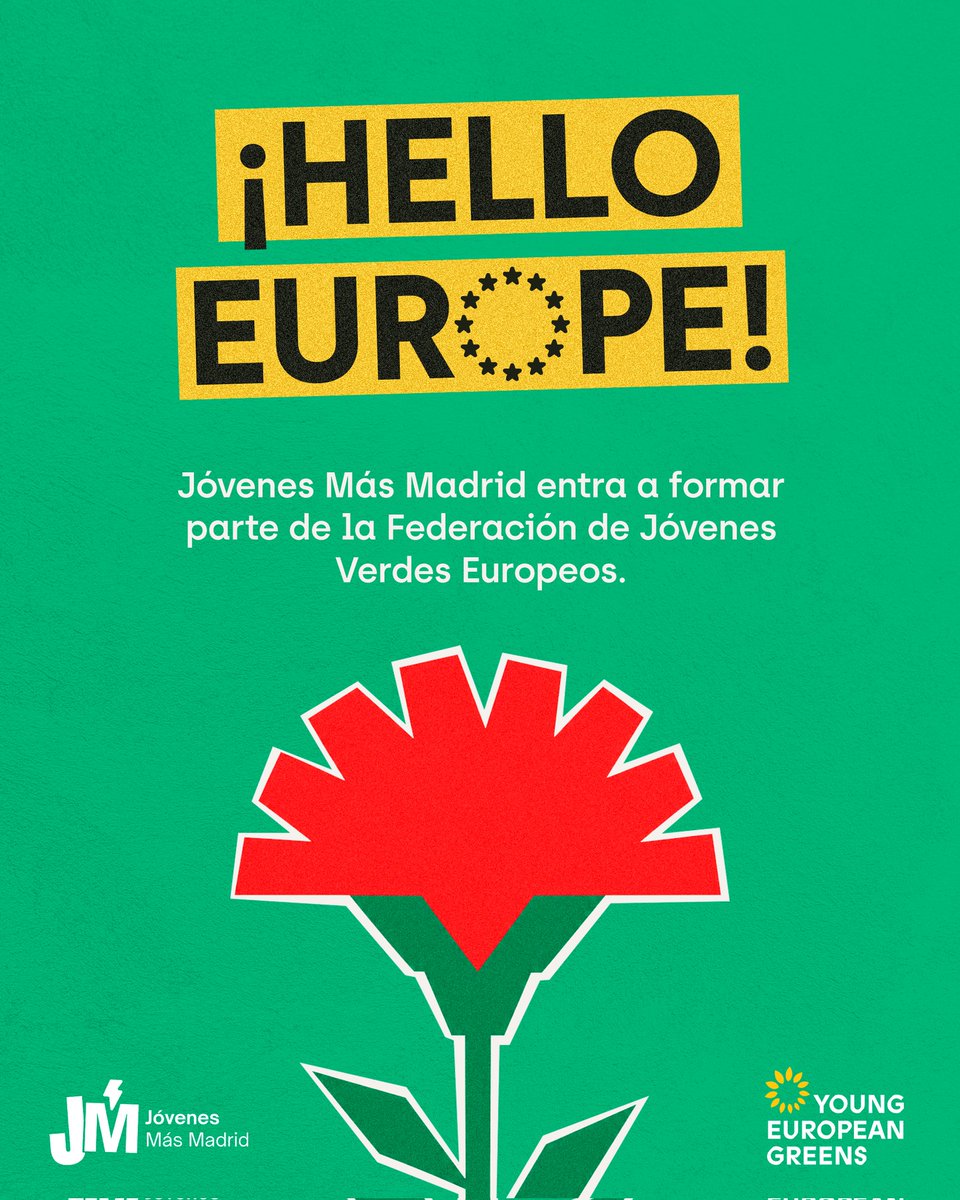 Jovenes_MM's tweet photo. ¡Hola Europa!
Nos hace mucha ilusión anunciar que desde ayer formamos parte de @FYEG. Nos unimos a la juventud verde europea organizada que ya está cambiando el mundo. https://t.co/HISeAGFOyO