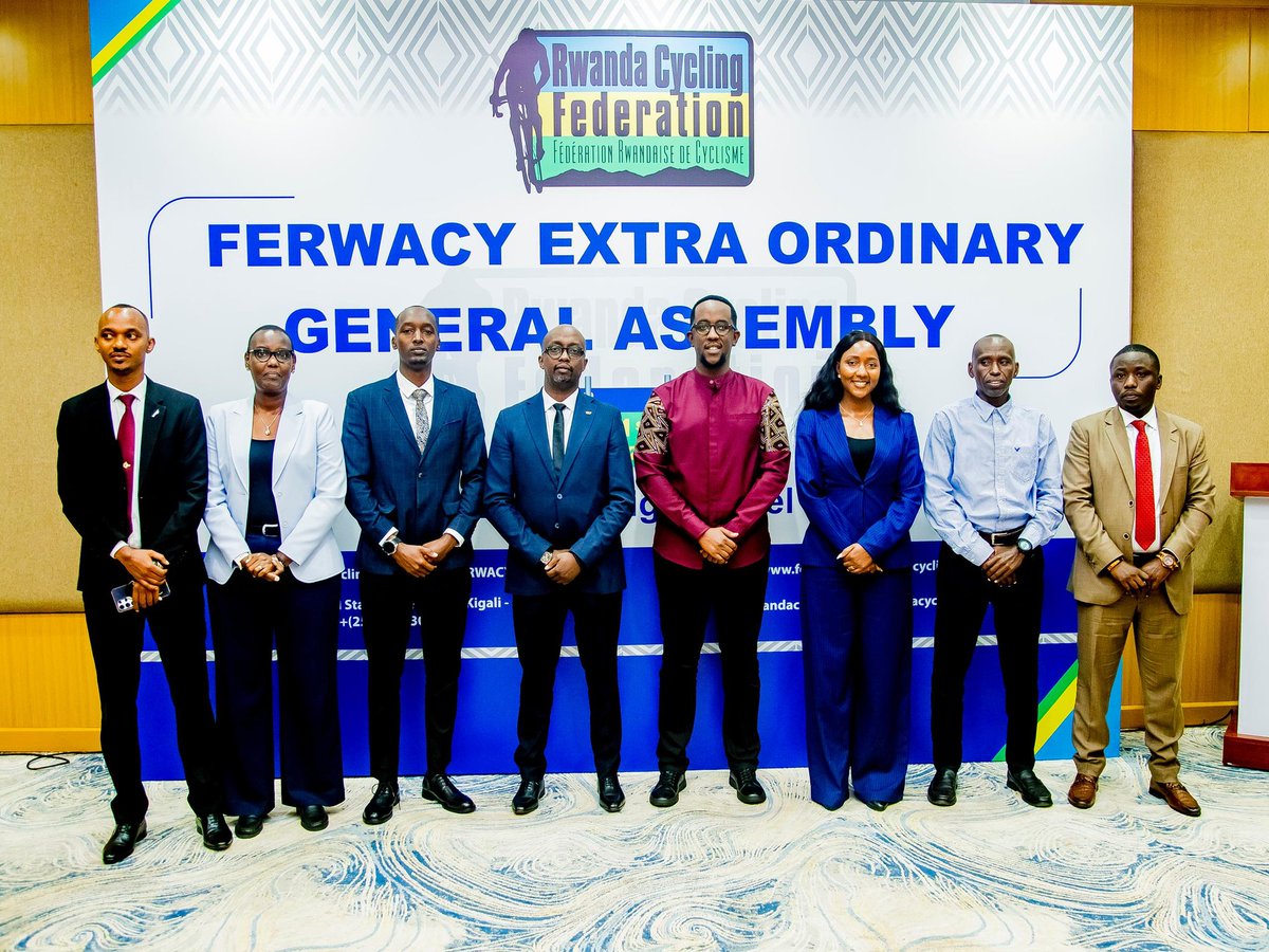 cyclingrwanda's tweet photo. Meet the new Rwanda Cycling Federation (FERWACY) Executive Committee for 2026–2030, led by newly elected President Nkurayija Ishimwe Jean Hubert

#FERWACYElections2026 https://t.co/yE2T68i6PT
