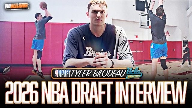 CoreyTulaba's tweet photo. New 2026 NBA Draft Interview with UCLA's Tyler Bilodeau.

@albertoeghim and myself sat down with Bilodeau—one of the best pure shooters in the class to talk through his predraft process and what he can bring to an NBA team.

At 6'9" 230lbs with a 7'1" wingspan, Bilodeau averaged 18 points and 5.6 boards on 52/46/87 shooting splits during his senior campaign.

Watch & sub ⬇️