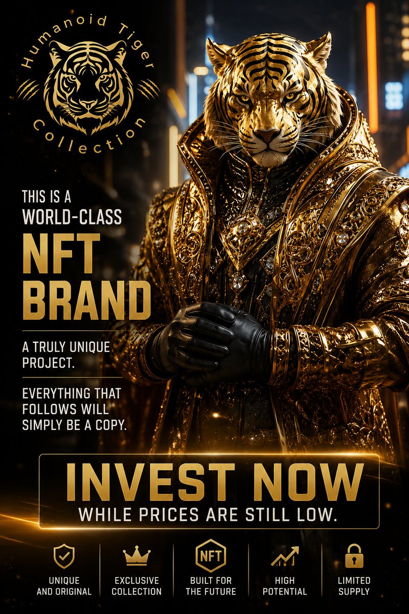 criptofuture_'s tweet photo. "This is a world-class NFT brand. A truly unique project. Everything that follows will simply be a copy. Invest now while prices are still low."
#NFT #NFTCommunity #NFTCollector #Web3 #CryptoArt #NFTProject #HumanoidTiger #TigerNFT #GenesisCollection 
@_htcnews
@AshCrypto https://t.co/XYHYgkYvJx